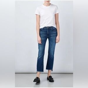 Mother the Insider Crop Step Fray Denim Jeans in Sweet and Sassy sz 28